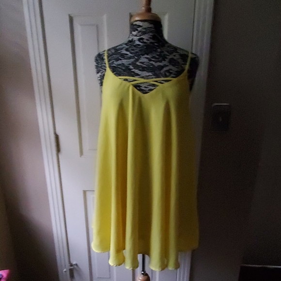 Yellow babydoll dress, size S - Picture 2 of 6